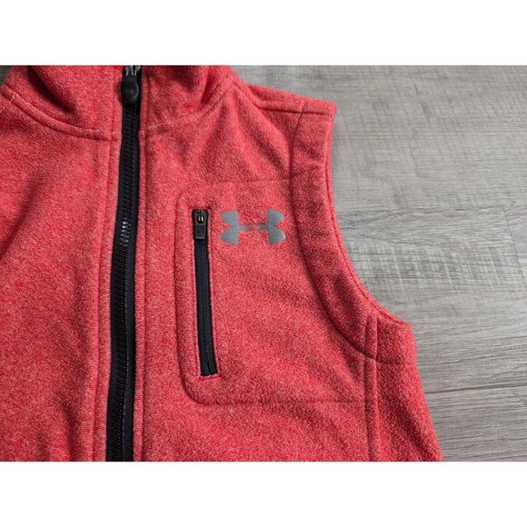 Under Armour Cold Gear Insulated Zip Up Vest Light Weight Red Youth XS - Picture 2 of 8